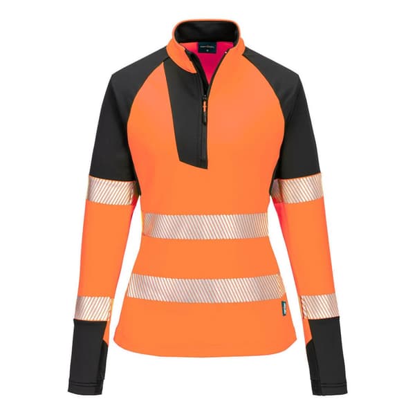 PW3 Hi-Vis sweatshirt med 1/4 lynlås til kvinder, XL