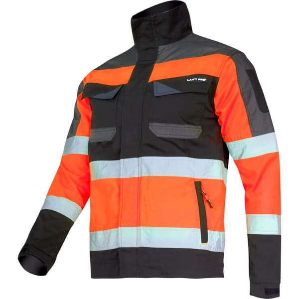 VARNINGSJACKA, SVART-ORANGE, "2XL", CE, LAHTI