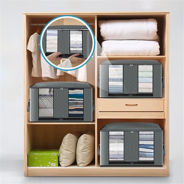 【KING DO WAY】 3 STK Quilt Garderob Tröja Vikbar förvaringsväska Kläder Filt Organizer Box Fodral
