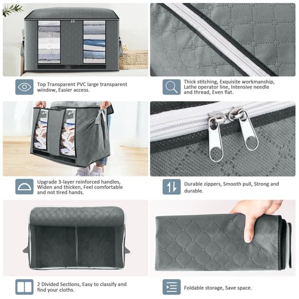 【KING DO WAY】 3 STK Quilt Garderob Tröja Vikbar förvaringsväska Kläder Filt Organizer Box Fodral