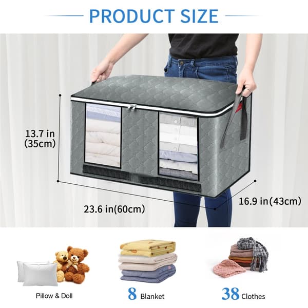 【KING DO WAY】 3 STK Quilt Garderob Tröja Vikbar förvaringsväska Kläder Filt Organizer Box Fodral