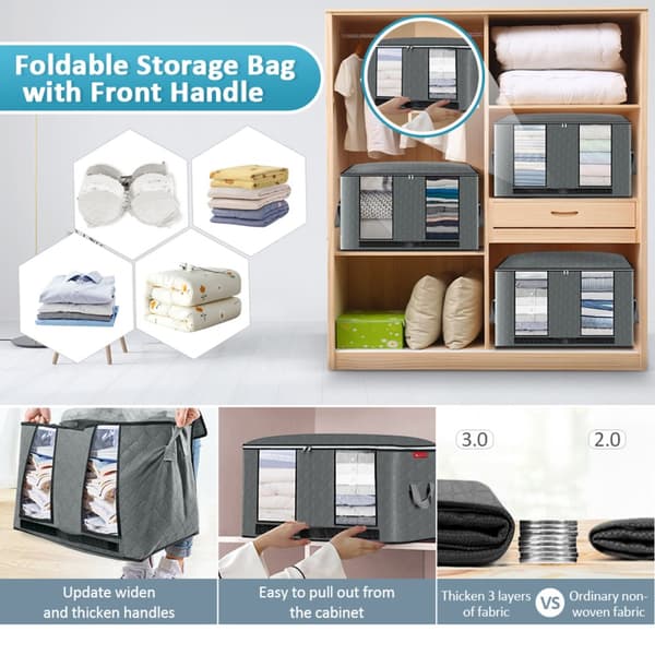 【KING DO WAY】 3 STK Quilt Garderob Tröja Vikbar förvaringsväska Kläder Filt Organizer Box Fodral