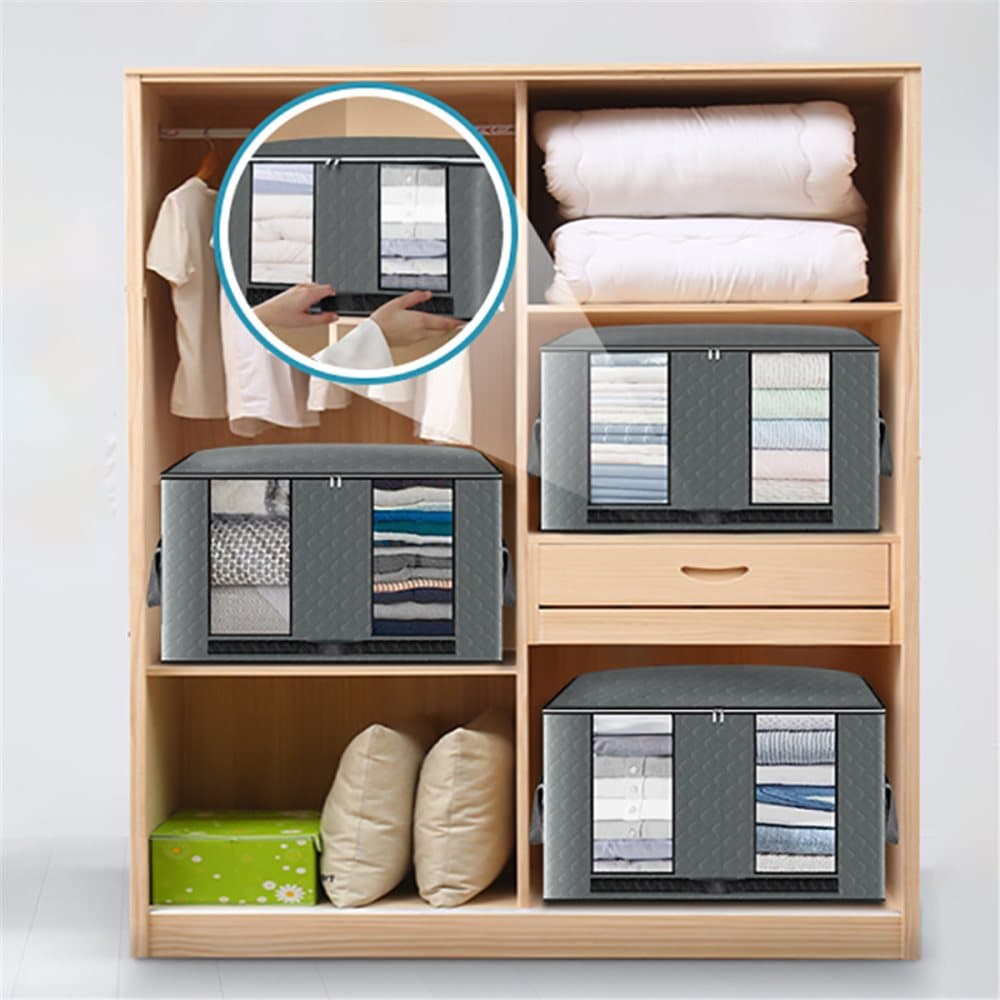 【KING DO WAY】 3 STK Quilt Garderob Tröja Vikbar förvaringsväska Kläder Filt Organizer Box Fodral