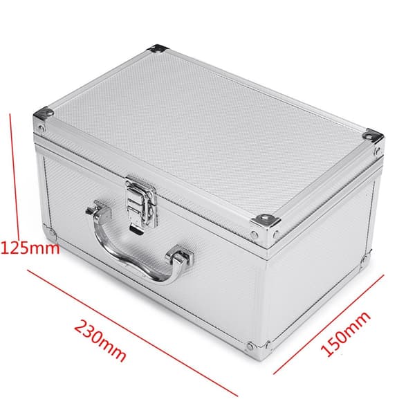 Bærbar værktøjskasse opbevaringstaske i aluminiumslegering svampeforing Håndholdt organisering, 23 x 15 x 12 cm