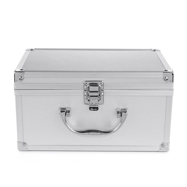 Bærbar værktøjskasse opbevaringstaske i aluminiumslegering svampeforing Håndholdt organisering, 23 x 15 x 12 cm
