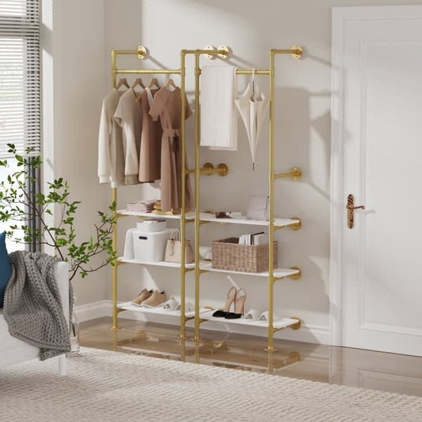 Tøjstativ, Industrielt Design, Vintage Stil, Gul