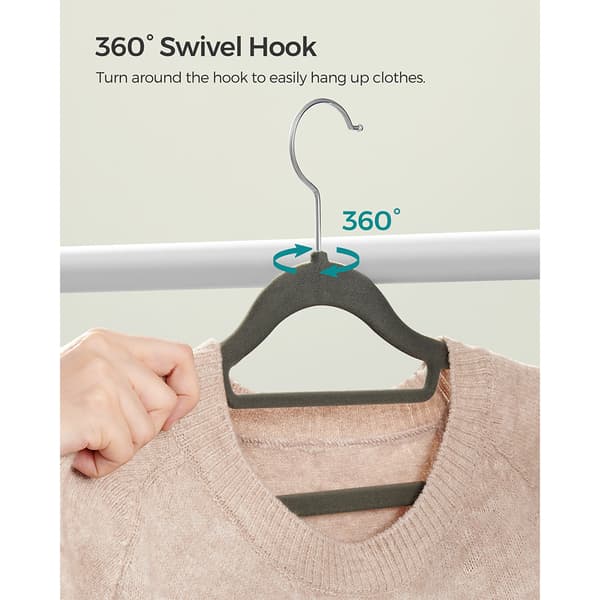 Samettiset ripustimet ja 360° kääntyvä koukku - 20-pack - 20-pack