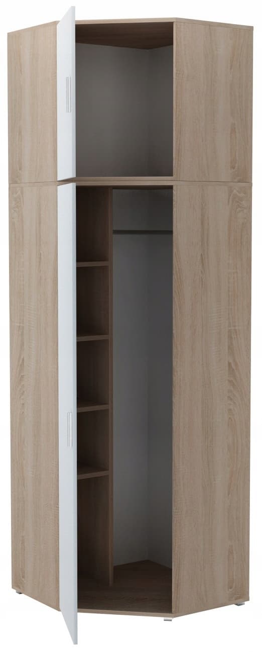 Hjørne garderobe forlængelse BODO 80x80 hvid-sonoma