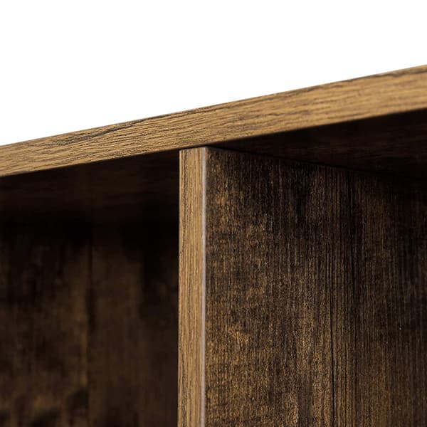 Bokhylla 129,5 x 129,5 x 29 cm – med 10 öppna fack i rustik brun finish