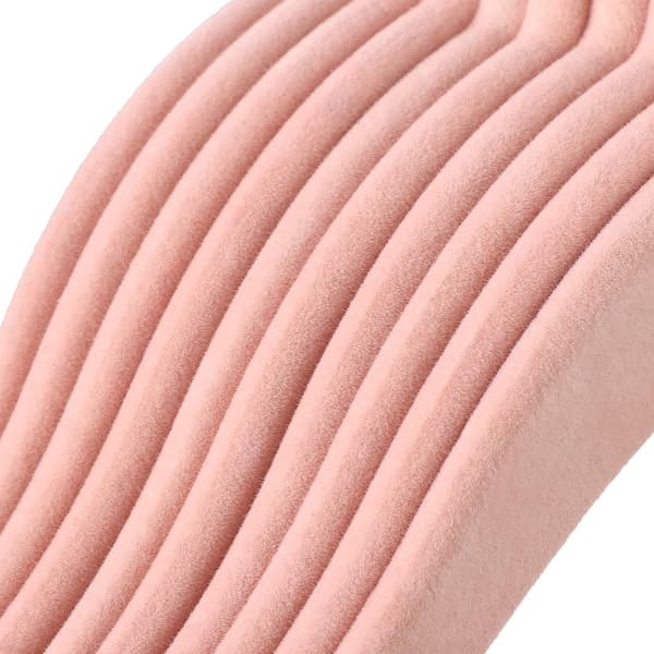 Barngalgar med sammet 50-pack – pastellrosa galgar med 360° roterbara krokar