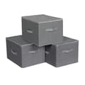 Miniatyrbilde 1 av 7: Sammenleggbare oppbevaringsbokser i filt 3-pk 40 x 30 x 25 cm