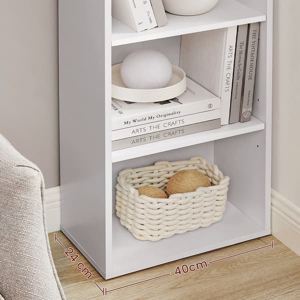 Reol med 6 hylder 178,5 x 40 x 24 cm - hvid kubehylde i skandinavisk stil