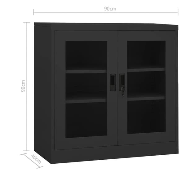 Dokumentskåp med odlingslåda antracit 90x40x113 cm stål