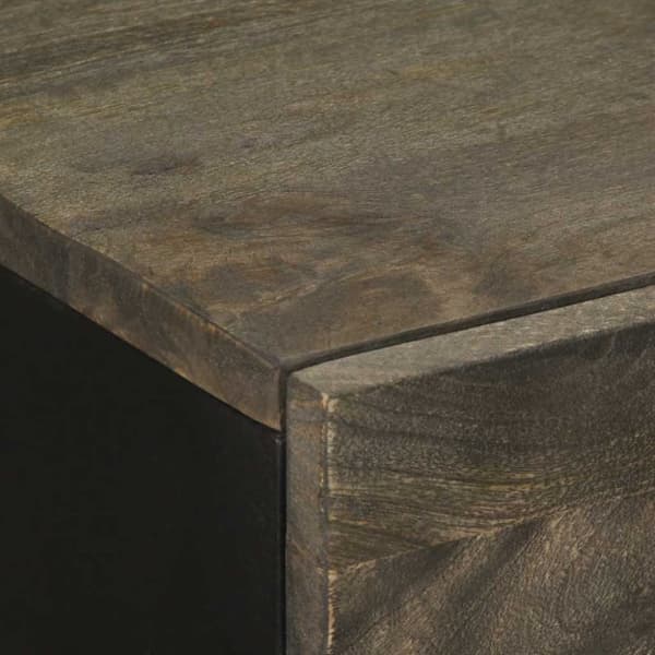 Skänkar 2 st svart 60x33x75 cm massivt mangoträ