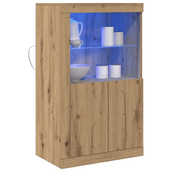 Sideboard med LED-lampor Artisan Ek 60,5x37x100 cm
