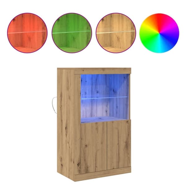 Sideboard med LED-lampor Artisan Ek 60,5x37x100 cm