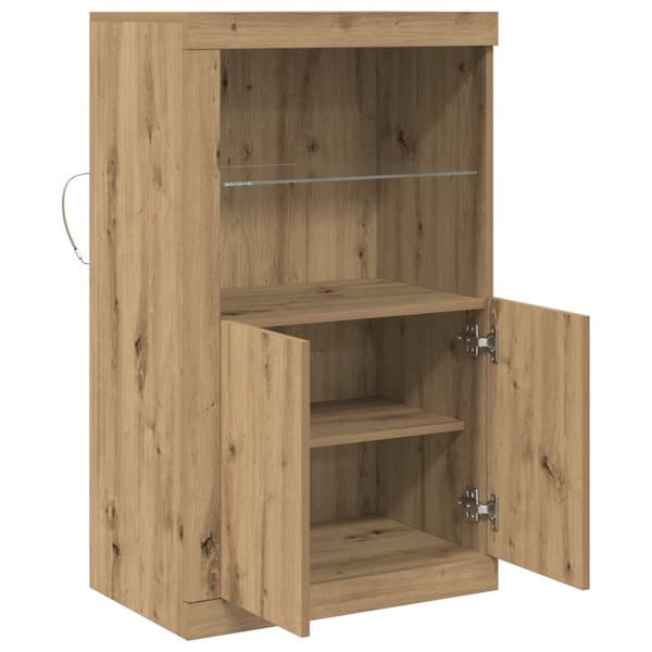 Sideboard med LED-lampor Artisan Ek 60,5x37x100 cm