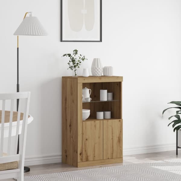 Sideboard med LED-lampor Artisan Ek 60,5x37x100 cm