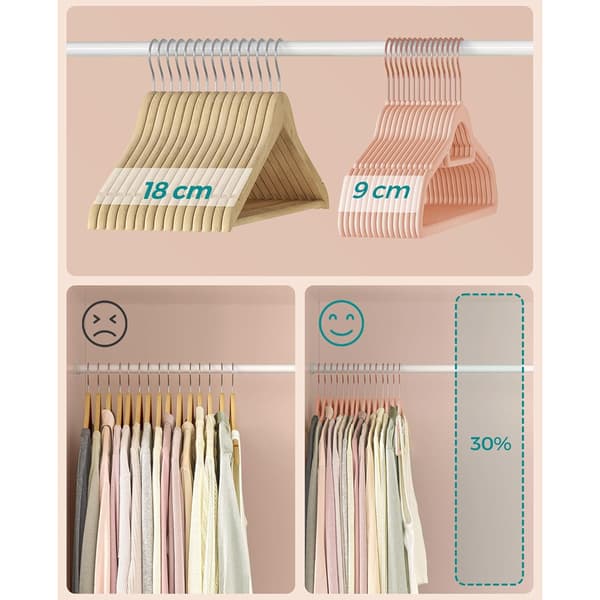 Samettiset ripustimet 30-pack - Rosegold