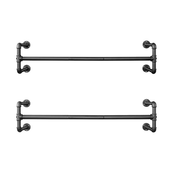 Teollisuustyylinen vaatetanko 2-pack - Svart