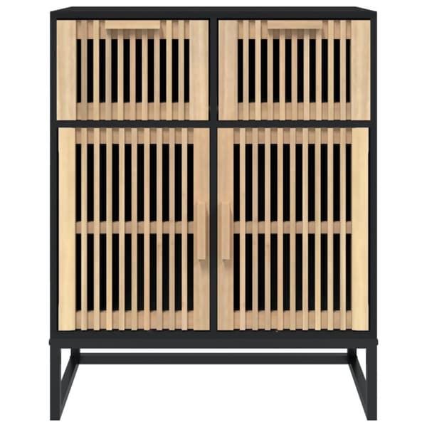 Förvaringsskåp svart 60x30x75 cm konstruerat trä