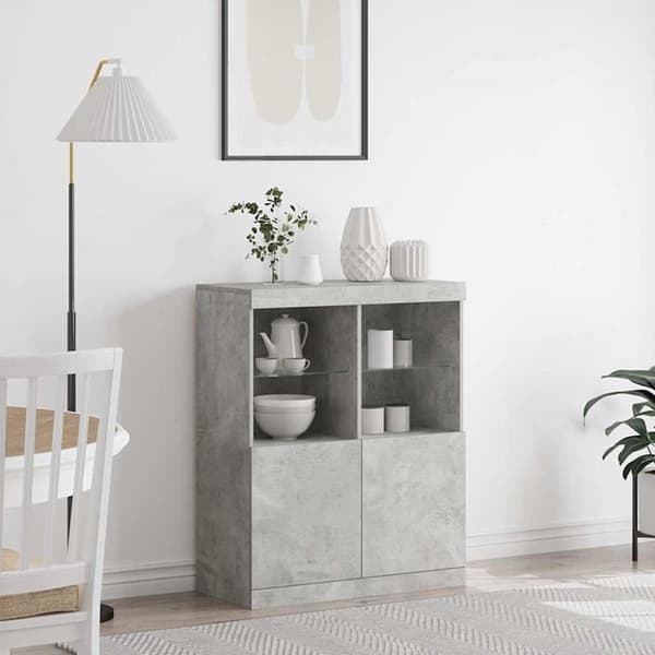Skänk betonggrå 81x37x100 cm konstruerat trä