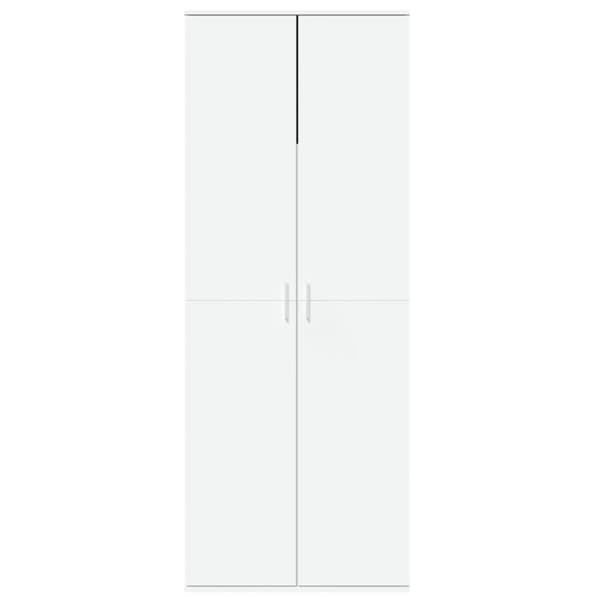 Högskåp vit 70x35x180 cm konstruerat trä