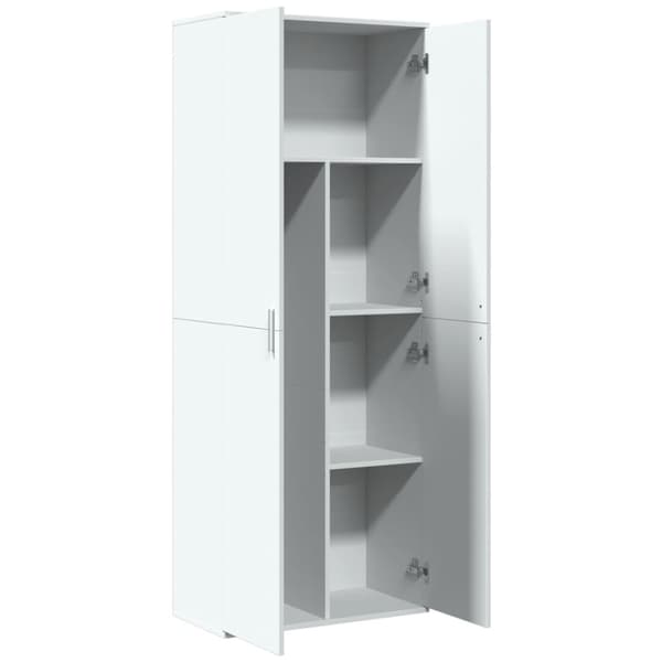 Högskåp vit 70x35x180 cm konstruerat trä