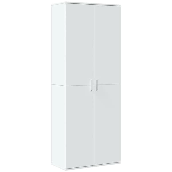 Högskåp vit 70x35x180 cm konstruerat trä