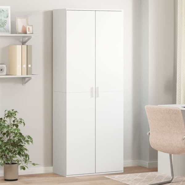 Högskåp vit 70x35x180 cm konstruerat trä