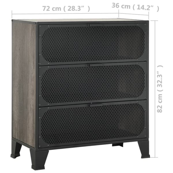 Förvaringsskåp 2 st grå 72x36x82 cm metall och MDF