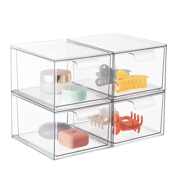 Förvaringslåda i klarplast 14x19x11cm 4-pack