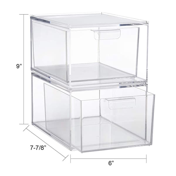 Opbevaringsboks i klar plast 14x19x11cm 2-pak