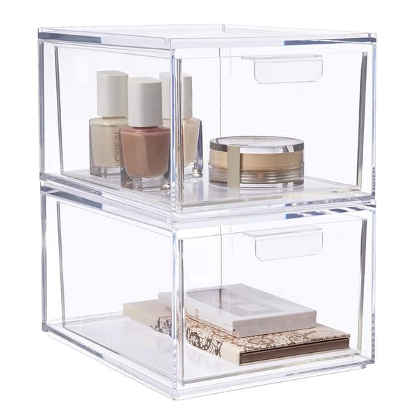Opbevaringsboks i klar plast 14x19x11cm 2-pak