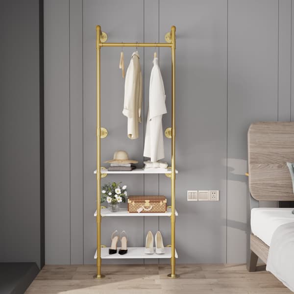 Tøjstativ, Industrielt Design, Vintage Stil, Gul