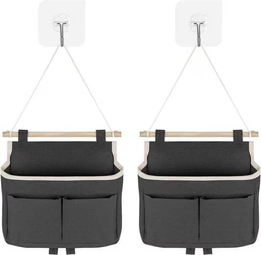 Lollanda 1/2-pack Hängförvaring med Krokar - Vattentät Organizer för Hem och Badrum - Över Dörren Hängregal