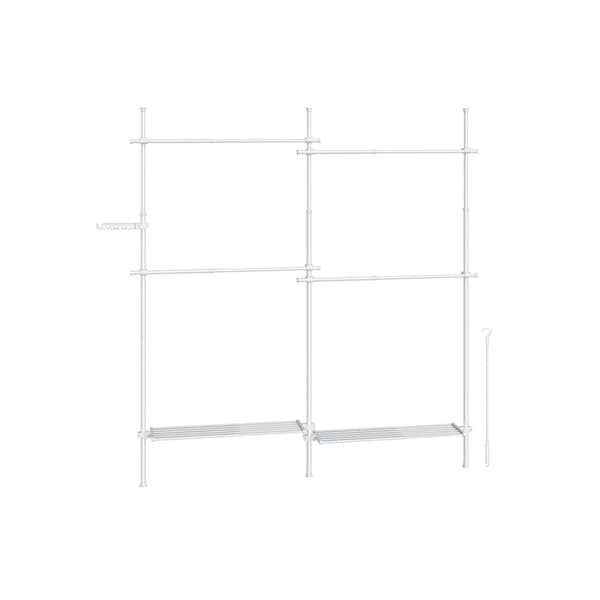 Vaatteteline - 33,5 × (162–238) × (208–310) cm - Matt White