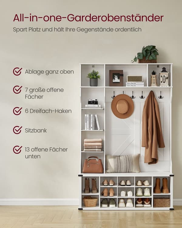 Tøjstativ med skostativ i landstil Wolkwit