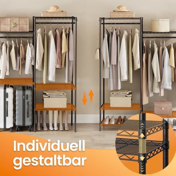 Tøjstativ, åben garderobe, metalfrakke stativ