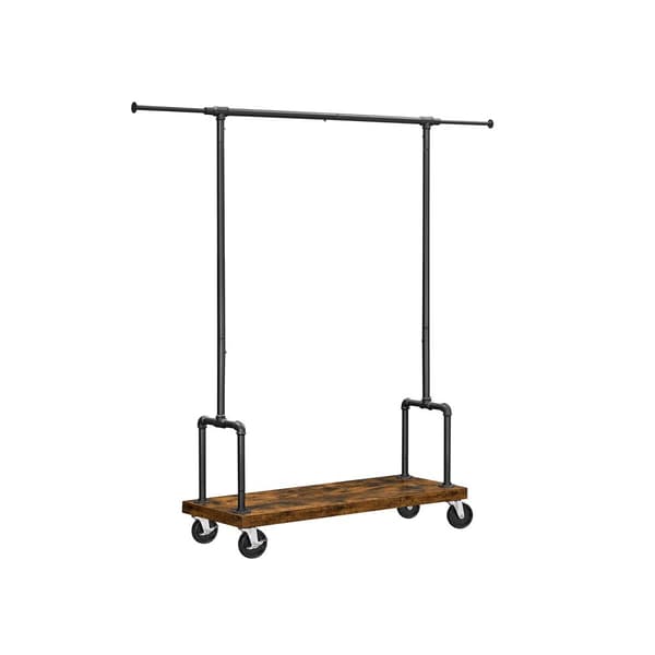 Klesstativ p� hjul Vintage Brun-Sort