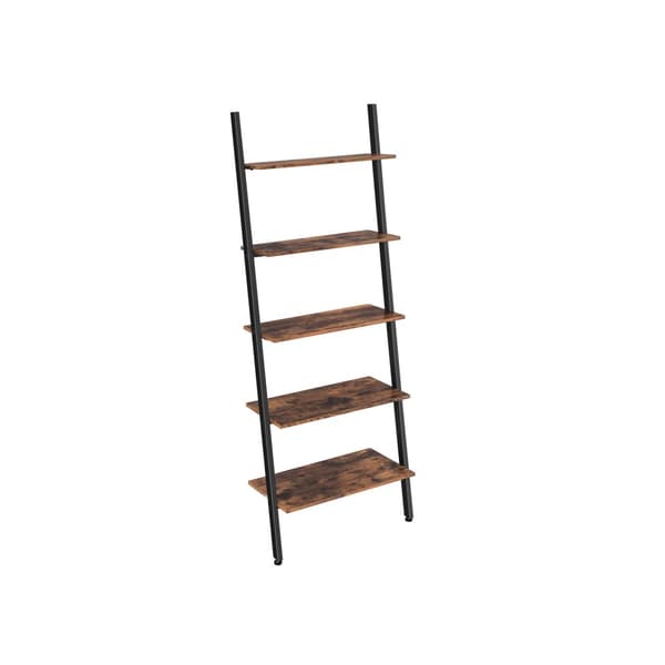 Teollisuustyylinen tikapuuteline 5 hyllyllä