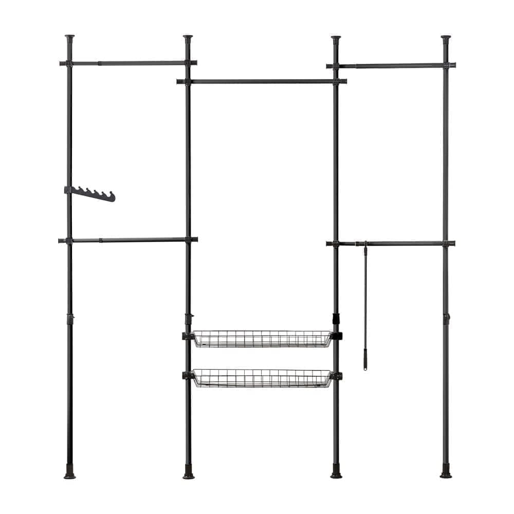 SoBuy, Garderob, Klädstång, Klädställning ,svart, KLS04-SCH