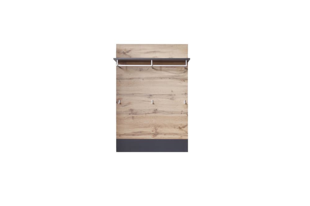 Coris klädhängare 1 hylla, 1 klädstång och 3 krokar, ekmönstrad, grå.