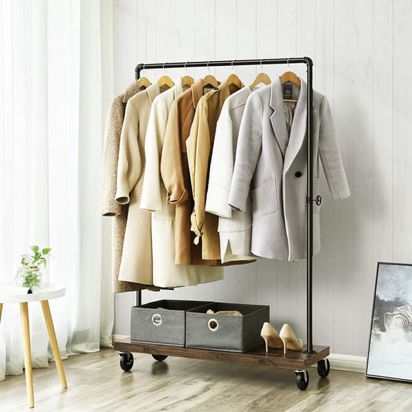Tøjstang på hjul - op til 90 kg - industrielt design - 103 cm længde