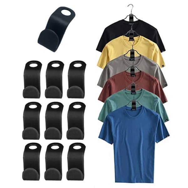 Klädhängare Anslutningskrok – Organizer – Svart, 30-Pack