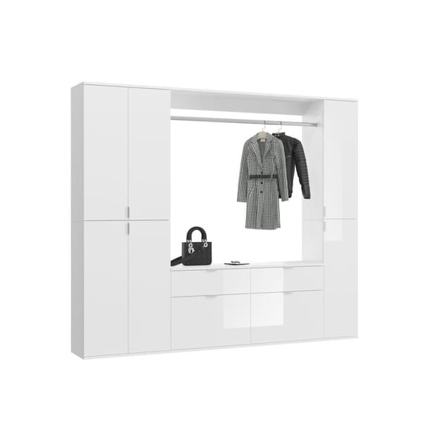 ProjektX garderobe oppstilling 8 dører, 2 skuffer hvit.