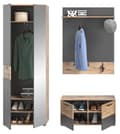 Miniatyrbilde 3 av 10: Mason garderobe oppstilling 4 dører eik dekor.
