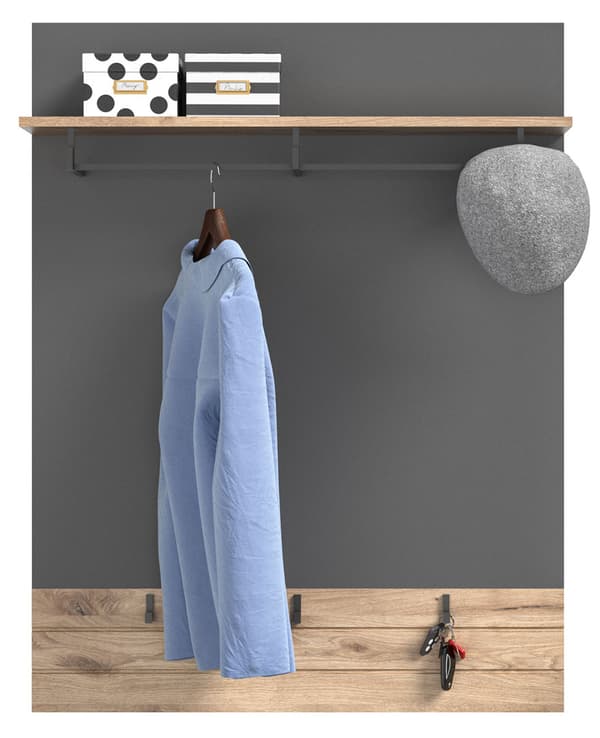 Mason garderobe oppstilling 4 dører eik dekor.