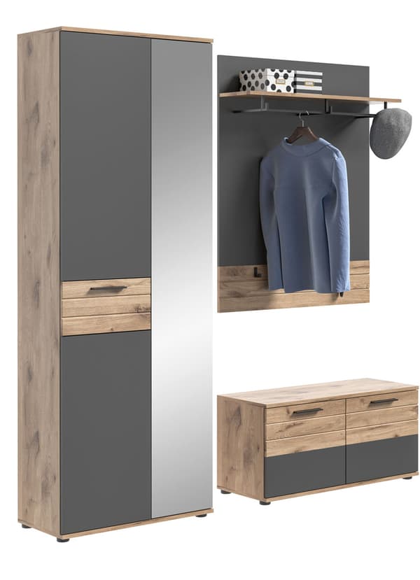 Mason garderobe oppstilling 4 dører eik dekor.