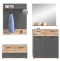 Miniatyrbilde 2 av 10: Mason garderobe oppstilling 4 dører, 1 skuff eik dekor.